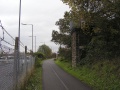 Looking north at the site of Fishponds station with the abutment of the footbridge on the right.