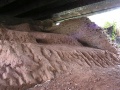 The remains of the previous bridge. There's an interesting pattern in the clay at the bottom left of this photo that suggests that material from this site was used elsewhere.
