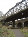 The view underneath the arches taken from a footpath that runs parallel with Stapleton Road.