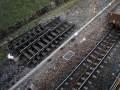 The remains of one of the old points had been placed right beneath the footbridge.