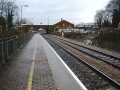 A look along Platform 1. In the distance, through the arch, is Platform 2. The building at the right of the photo is the old goods shed.