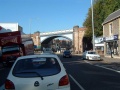 Approaching the bridge from the south. I took this quick snapshot while waiting at traffic lights. For a quick point and shoot it amply shows the busy atmosphere of the area. Montpelier station is off a turning on the right.