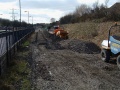 The view towards Bristol. The trackbed was going into place behind platform 1.