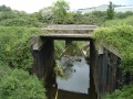 Abandoned bridges on the approach to the station site.