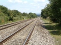A zoomed view along the line. The first bridge in the pic is at Claverham Court while the second is at Claverham Drove.