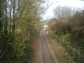 The view north from the bridge. All trace of the sidings have disappeared and the area fenced off.