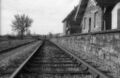 The view west towards the crossing gates in Milking Lane after the closure of passenger services in the mid 1960s. Taken around 1967. Photo © b lewis (cc-by-sa/2.0)