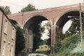 An old 1989 photo I've found of the viaduct across Bath Road. Even in this poor quality photo it's easy to see where the viaduct had been doubled in width to accommodate growing traffic.