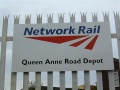 By 9.8.04. Network Rail had taken over the depot. The sign on the depot gates was spelt incorrectly.