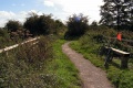 The cycle path takes a sharp turn off the railway alignment and follows a different path to Congresbury.