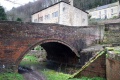 viewed from the bottom of the lock's steps.