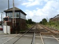 Looking along the line towards Weston Super Mare with Worle between the bridges in the distance.