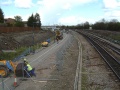 The view north from the footbridge. The alignment of the new footpath can be seen under construction on the far left of this photo.
