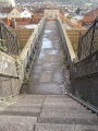A view of the footbridge as approached from Bartlett's Road.