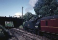 The same train departs the station and passes under Rownham Hill bridge. © Gerald Peacock