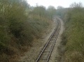 The view along the line in the direction of Mangotsfield. Just around the corner is an oil depot and the end of what's left of the Midland main line.