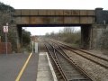 Looking north from the end of the platform. The S&D railway line crossed the GWR one on the level at this spot. The junction in this photo is called Highbridge East and allows freight trains to use the loop line at the west of the station as a refuge. The bridge carries Market Street across the railway.