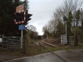 The line disappears around a bend as it heads off towards Thornbury. The bridge in the distance is on Bristol Road. The line to the iron mine left the Thornbury branch here and swung around to the left of this photo.