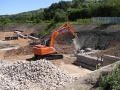 Work was taking place to make the embankment smaller so that a large industrial unit could be constructed.