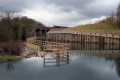 An HST passes over Capels Viaduct.
