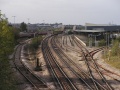 The view west. Stoke Gifford Down Sidings are in use as a storage dump for all the old Royal Mail coaches.