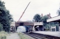 A crane removes a section of the footbridge. © Simon Whittingham