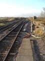 Standing at the end of the platform and looking towards Wales. The bridge at Cross Hands Road can be seen in the distance.