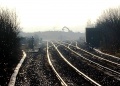 Patchway Junction No1 illuminated by a low December 2003 sun. A digger is working in the distance.