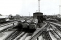A selection of Class 37s and one 47 await their next turn of duty in September 1988.