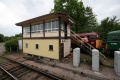 The signal box as viewed from a passing train.