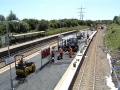 The platform was being surfaced and new waiting shelters have been erected.
