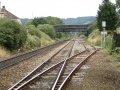 A zoomed view showing Brougham Hayes road bridge and the down goods loop. Just visible in the distance, on the right hand side, are sidings serving the Bath & NE Somerset Council Refuse Transfer Station. This was built on the site of Westmoreland Road Goods Depot.