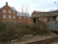 A look at the truncated end of the footbridge and the housing that stands on the S&D Railway station site. A signal box stood here and controlled both the GWR and S&D lines. It closed on 20th March 1972.