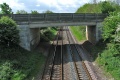 The view south showing Goose Green Way bridge.