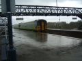 We dived into the platform shelter during a brief, but fierce downpour.