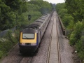 Picking up speed as it crosses Huckford Viaduct.