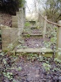 I approached a spot that gave a good view of the Severn Tunnel by climbing these steps buried in the undergrowth. These steps were fenced off two days after the next photo appeared on the front page of the Bristol Evening Post!