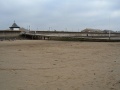 The remains of the railway pier viewed from the beach.