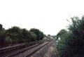 Looking at the junction from the north. The train has taken the avoiding line towards Bruton and the line to Frome can just be seen to the right of it. © Colin Baker