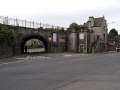 Twerton station buildings and High Street bridge. Trains travelling to Bristol run left to right in this photo.