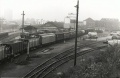 A misty morning at Lawrence Hill, in a general view of the yard 6B46 airbrake service from Severn Tunnel Junction is in the yard, 28/9/83. © Kevin Redwood