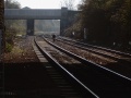 The view under Lawrence Hill (the road) from Platform 2. Ducie Road is in the background.