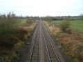 The view towards Bristol with Badminton Station just beyond the publicly inaccessible farm bridge.