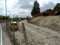 Work continued on constructing a new footpath.