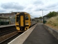 158746 pulls into the station with a service that will stop next at Bath Spa.