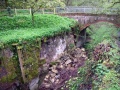 The derelict tail of the lock with Bakers Mill Bridge beyond.