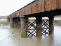 A more detailed look at the bridge and the supporting piers.