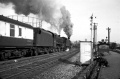 The train heads north. The gas holders in the background were adjacent to Barrow Road bridge. © Gerald peacock