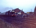 A rather grainy photo showing 6000 King George V passing the goods shed at Keynsham. © Colin Baker