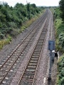 The view south from the A38 Road bridge.